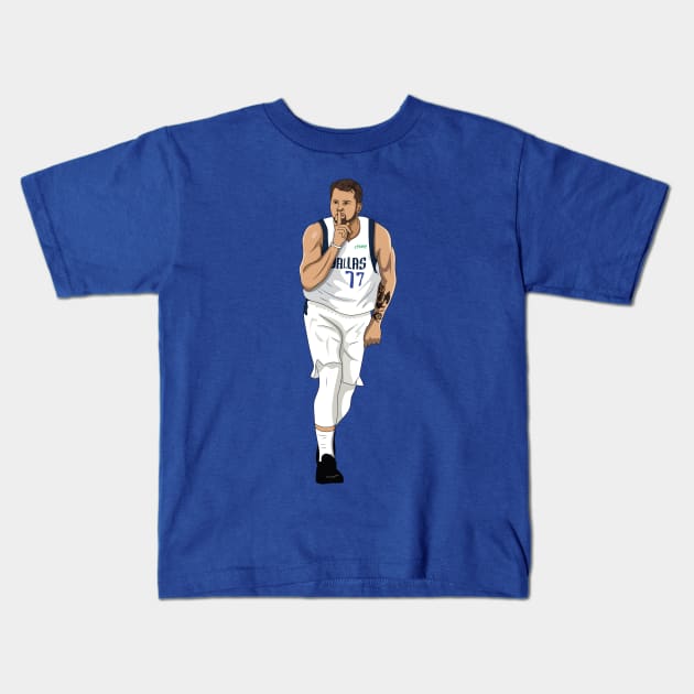 Luka Doncic Shush Kids T-Shirt by xavierjfong